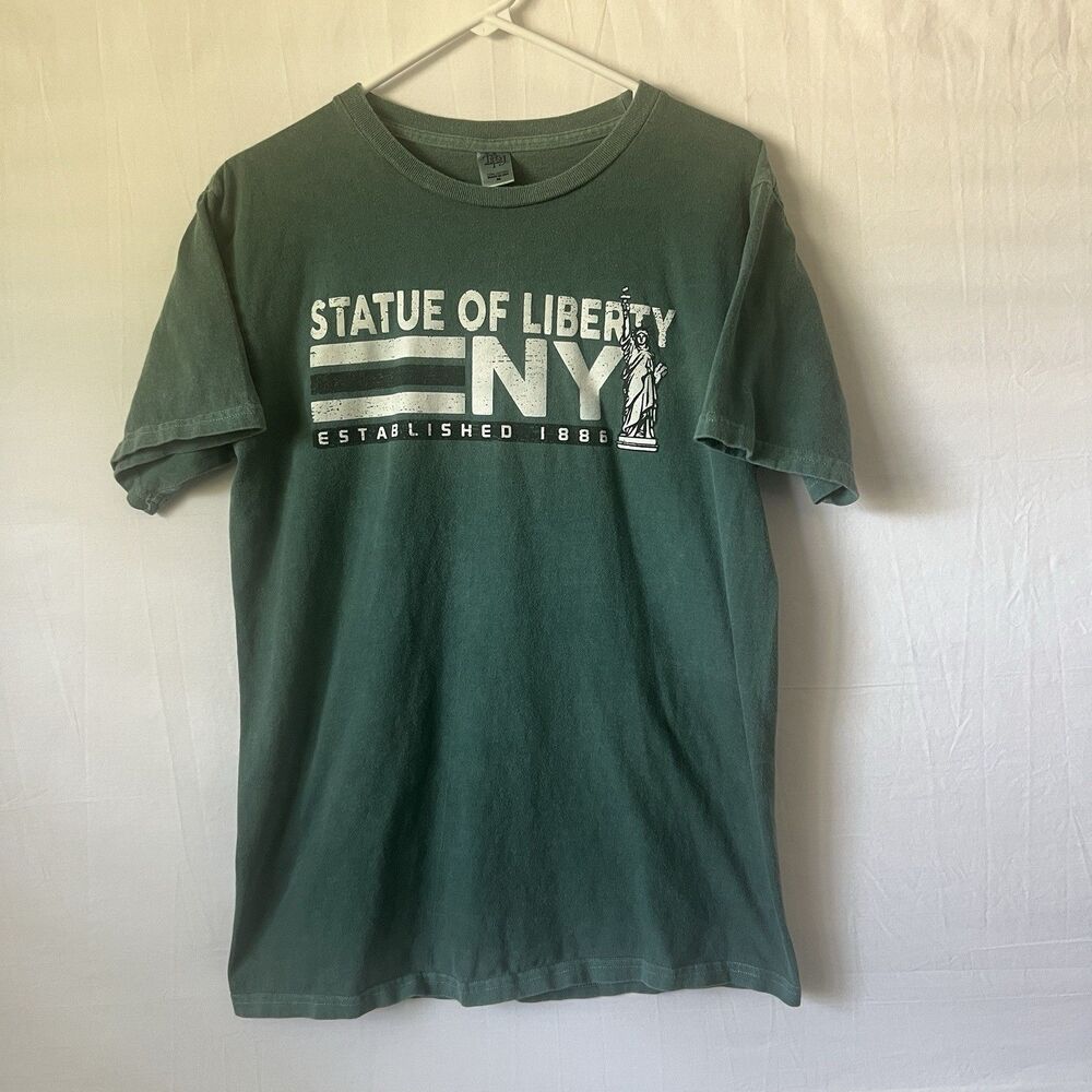 New York Liberty Graphic Short Sleeve T Shirt Green Statue Size M